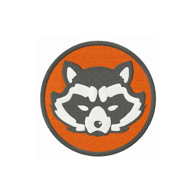 Rocket Raccoon Avengers embroidery design showcasing a playful raccoon character for creative stitching projects.