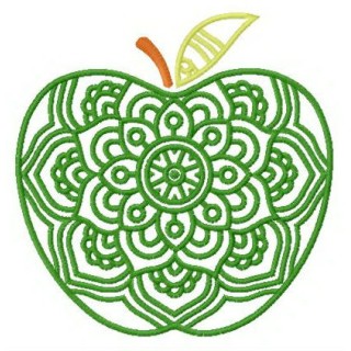 Green ripe apple embroidery design - Embroidery Design