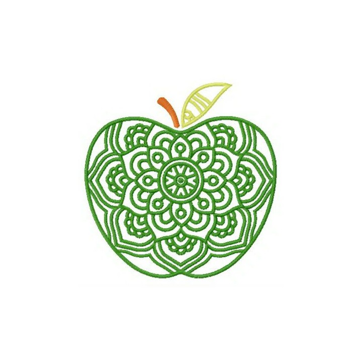 Green ripe apple embroidery design - Embroidery Design