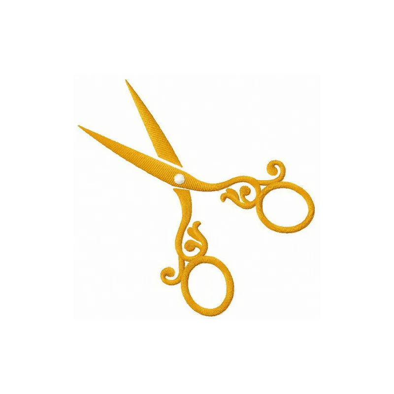 Vintage old scissors embroidery design showcasing intricate stitching details, perfect for craft projects and embellishments.