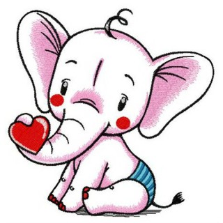 Baby elephant embroidery design - Embroidery Design