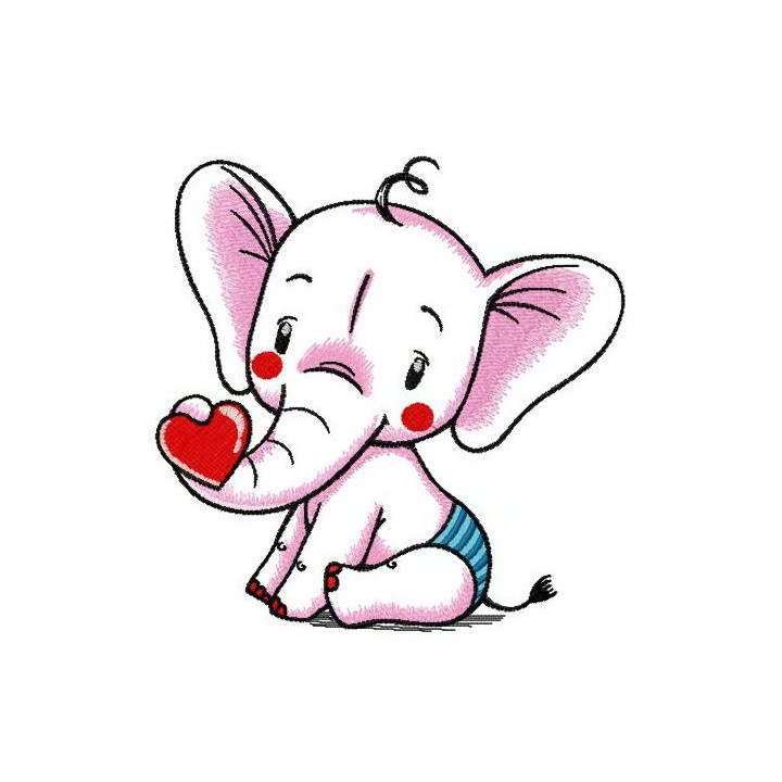 Baby elephant embroidery design - Embroidery Design
