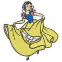 Embroidery design preview of Snow White dancing, featuring intricate stitching patterns for your projects.