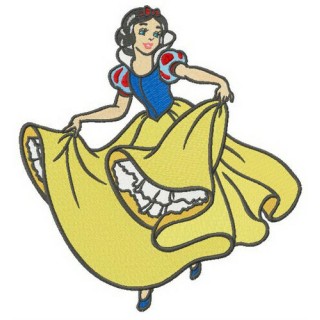 Snow White dancing embroidery design - Embroidery Design