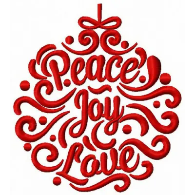 Preview of a Christmas ball with wishes embroidery design, showcasing intricate stitching patterns for festive decor.