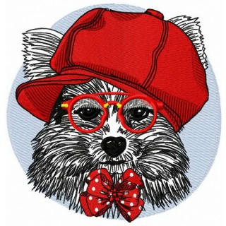 Posh puppy embroidery design - Embroidery Design
