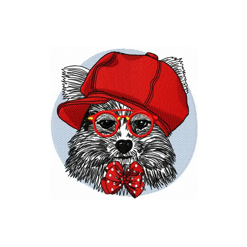 Preview of the Posh Puppy embroidery design featuring a stylish dog motif, ideal for pet lovers and crafters.