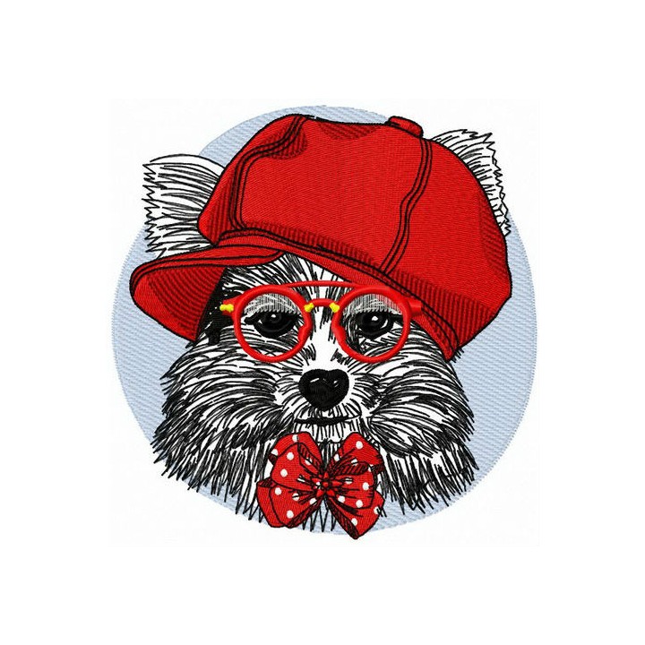 Posh puppy embroidery design - Embroidery Design