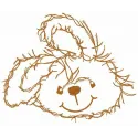 Smiling bunny embroidery design showcasing a cheerful rabbit motif for creative stitching projects.