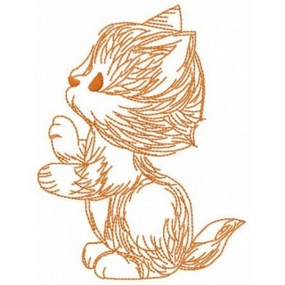 Trained cat embroidery design - Embroidery Design