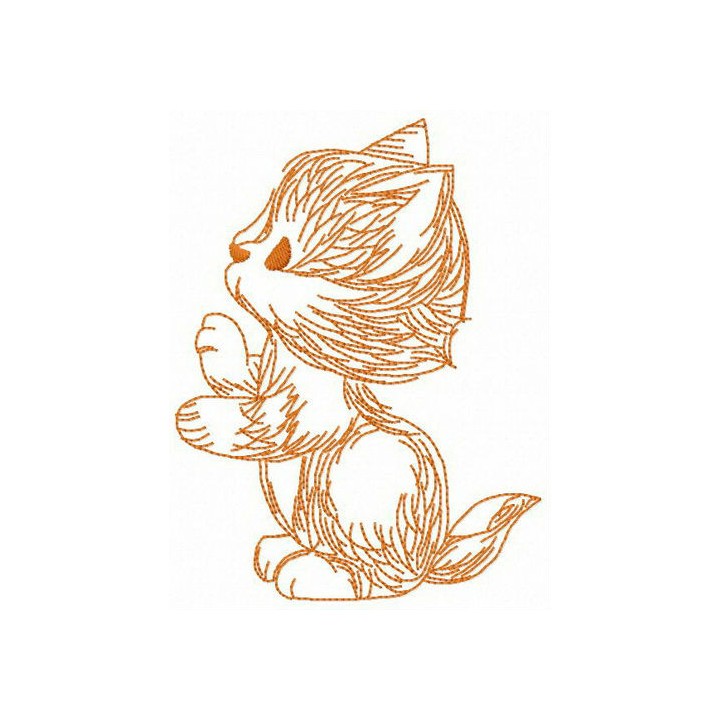 Trained cat embroidery design - Embroidery Design
