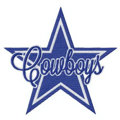 Dallas Cowboys star logo embroidery design preview for stitching on apparel and accessories.
