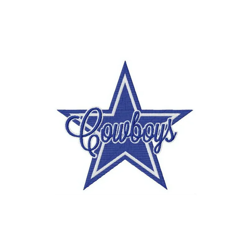 Dallas Cowboys star logo embroidery design preview for stitching on apparel and accessories.