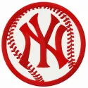 New York Yankees ball embroidery design showcasing a classic baseball motif for stitching on apparel and accessories.
