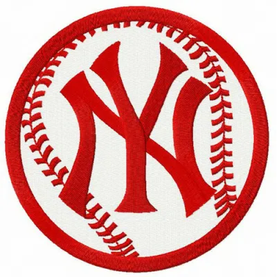 New York Yankees ball embroidery design showcasing a classic baseball motif for stitching on apparel and accessories.