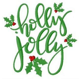 Holly Jolly embroidery design - Embroidery Design