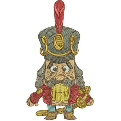 Nutcracker embroidery design preview showcasing a charming stitched motif for festive decor and creative projects.
