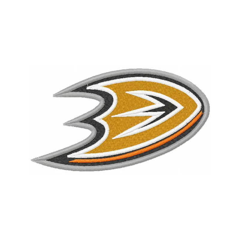 Embroidery design featuring the Anaheim Ducks logo from 2014, ideal for sports-themed projects.