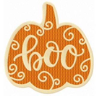 Orange BOO pumpkin embroidery design - Embroidery Design