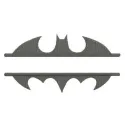 Batman logo monogram embroidery design featuring a bold, iconic bat symbol for creative stitching projects.