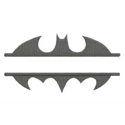 Batman logo monogram embroidery design featuring a bold, iconic bat symbol for creative stitching projects.
