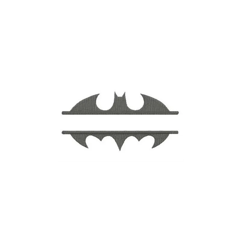 Batman logo monogram embroidery design featuring a bold, iconic bat symbol for creative stitching projects.