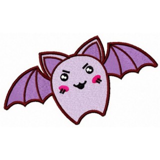 Angry purple bat embroidery design - Embroidery Design