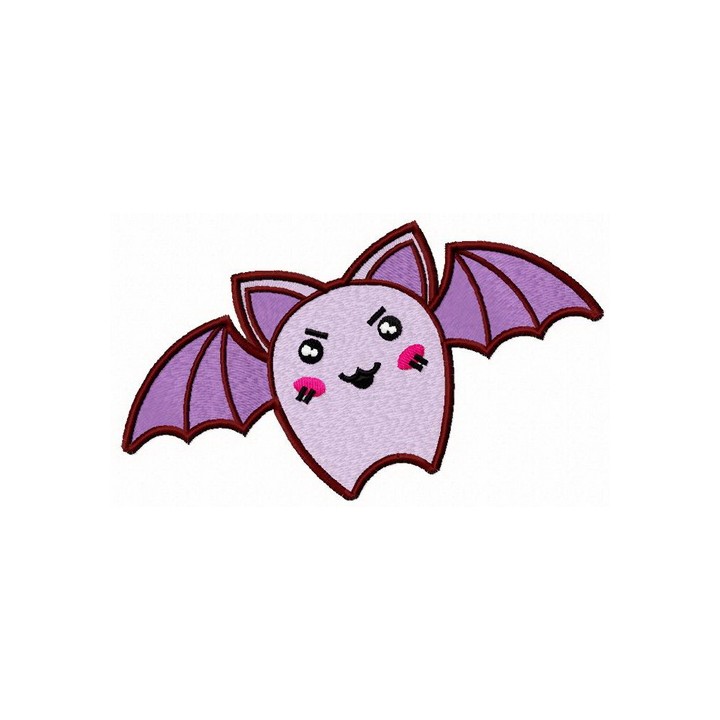 Angry purple bat embroidery design - Embroidery Design