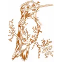 Robin sketch embroidery design preview, showcasing a charming bird motif ideal for creative stitching projects.