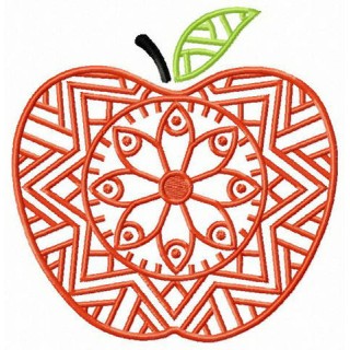 Floral apple embroidery design - Embroidery Design
