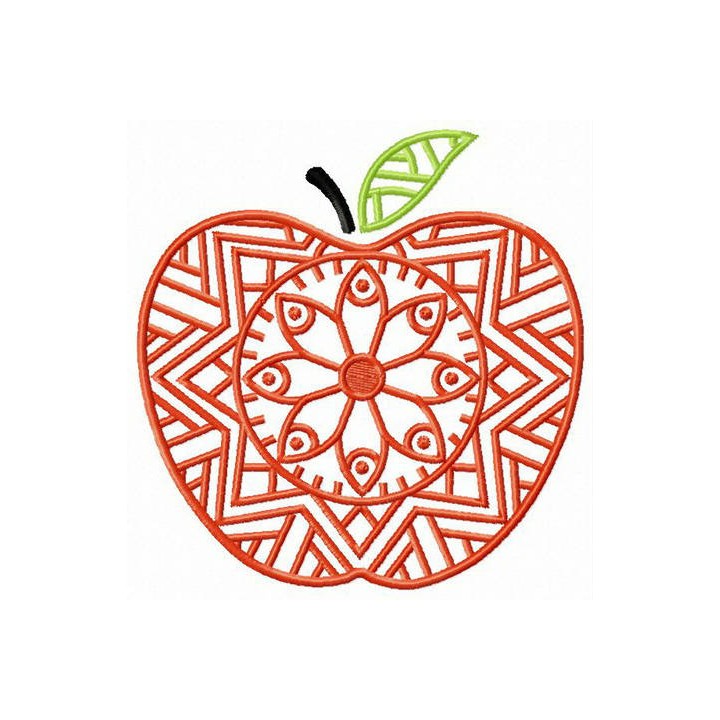 Floral apple embroidery design - Embroidery Design