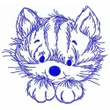 Home cat embroidery design showcasing a charming feline motif, perfect for adding a touch of whimsy to your projects.