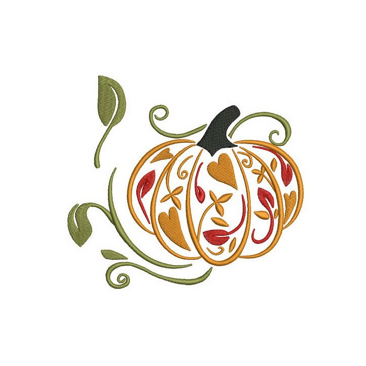 Fancy pumpkin embroidery design - Embroidery Design
