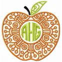 Preview of AHG apple embroidery design showcasing a vibrant stitched motif of a fresh apple.