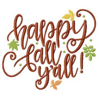 Happy fall y'all embroidery design - Embroidery Design