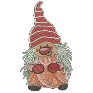 Gnome after shower embroidery design - Embroidery Design