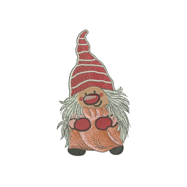 Gnome after shower embroidery design - Embroidery Design