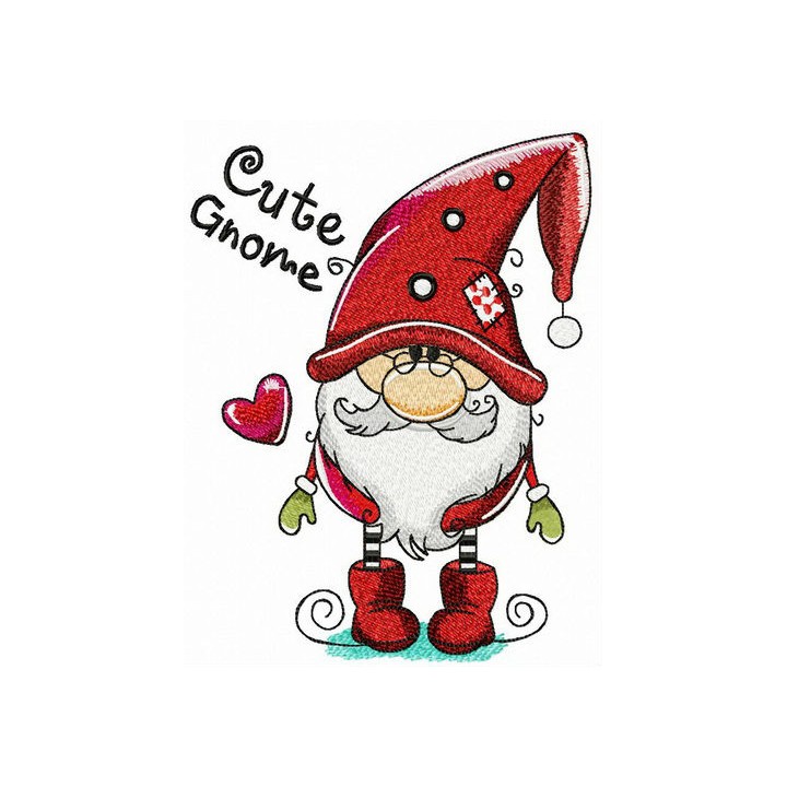 Cute gnome embroidery design - Embroidery Design
