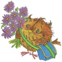I go to sparrow school embroidery design featuring playful birds, perfect for embellishing t-shirts or tote bags.