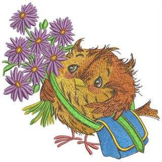 I go to sparrow school embroidery design - Embroidery Design