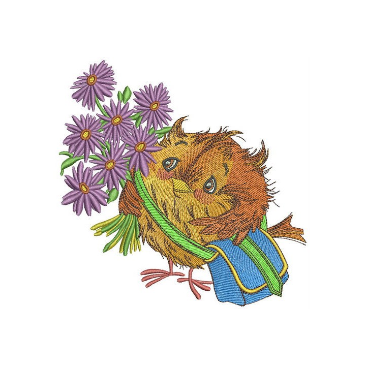 I go to sparrow school embroidery design - Embroidery Design