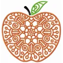 Apple potholder embroidery design featuring a vibrant apple motif for kitchen decor and functional stitching.
