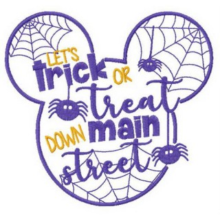 Mickey Let's trick ot treat down main street embroidery design - Embroidery Design
