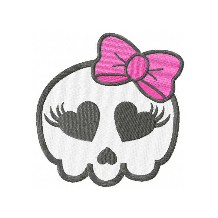 Pretty skull embroidery design - Embroidery Design
