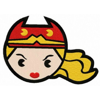 Chibi Wonder Woman head embroidery design - Embroidery Design