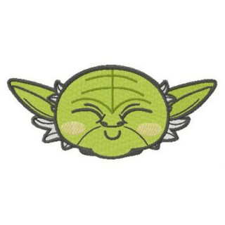 Chibi Master Yoda head embroidery design - Embroidery Design