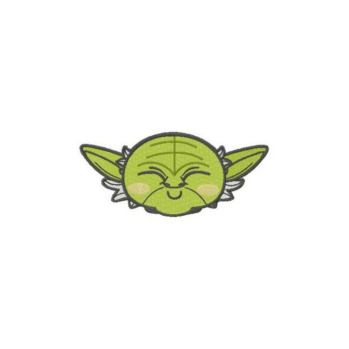 Chibi Master Yoda head embroidery design - Embroidery Design