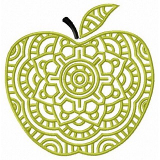 Decorative green apple embroidery design - Embroidery Design