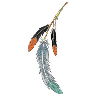 Three feather decoration embroidery design - Embroidery Design