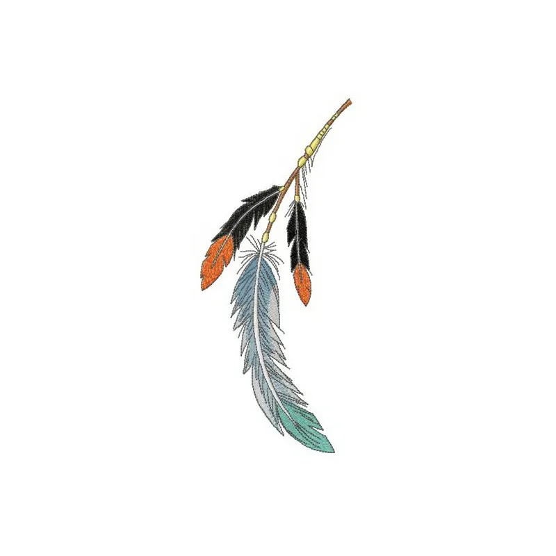 Preview of a three feather decoration embroidery design featuring intricate stitched motifs for creative projects.